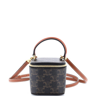 Celine Top Handle Square Vanity Case Triomphe Coated Canvas Mini