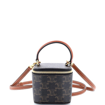 Celine Top Handle Square Vanity Case Triomphe Coated Canvas Mini