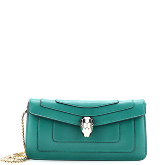 Bvlgari Serpenti Forever Chain Clutch Leather