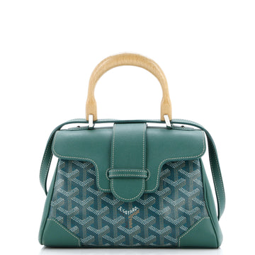 Goyard Saigon Top Handle Bag Coated Canvas with Leather Mini