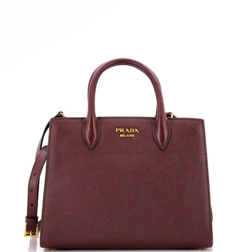 Prada Bibliotheque Tote Saffiano with City Calf Small