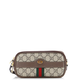 Gucci Ophidia Triple Zip Crossbody Bag GG Coated Canvas Mini
