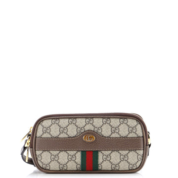 Gucci Ophidia Triple Zip Crossbody Bag GG Coated Canvas Mini