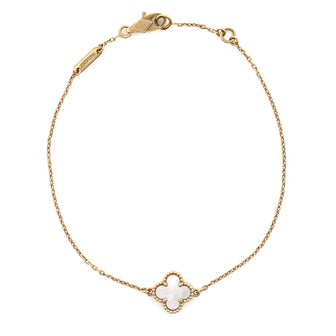 Van Cleef & Arpels Sweet Alhambra Bracelet 18K Yellow Gold and Mother of Pearl