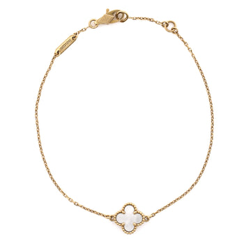 Van Cleef & Arpels Sweet Alhambra Bracelet 18K Yellow Gold and Mother of Pearl