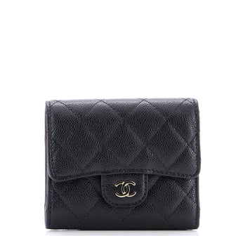 Chanel CC Compact Classic Flap Wallet Quilted Caviar