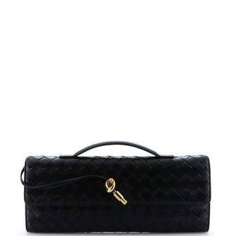 Bottega Veneta Andiamo Top Handle Clutch Intrecciato Nappa Long