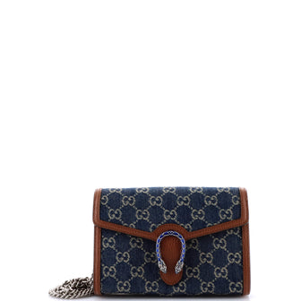 Gucci Dionysus Chain Wallet GG Denim Small