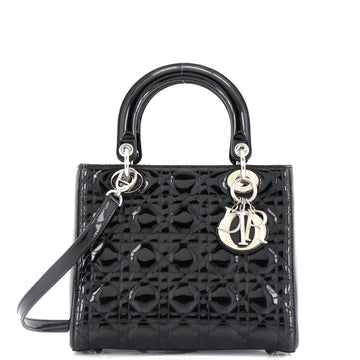 Christian Dior Lady Dior Bag Cannage Quilt Patent Medium