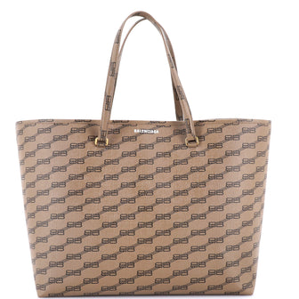 Balenciaga Signature East-West Shopper Tote BB Monogram Coated Canvas Large