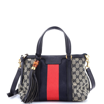 Gucci Rania Convertible Top Handle Bag Web GG Canvas Small