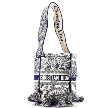 Christian Dior D-Bubble Bucket Bag Embroidered Canvas