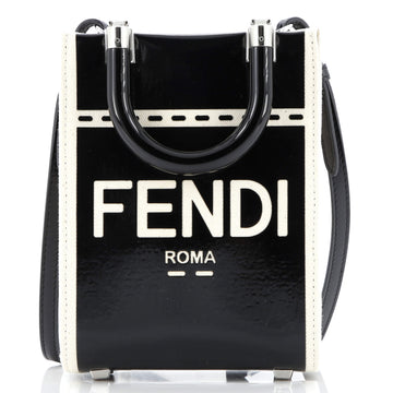 Fendi Sunshine Shopper Tote Patent and Canvas Mini
