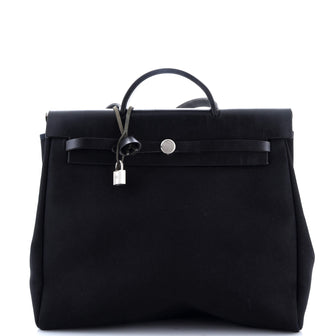 Hermes Herbag Toile and Leather MM