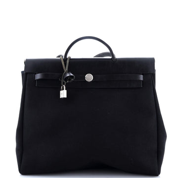 Hermes Herbag Toile and Leather MM