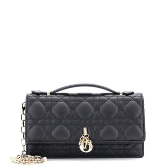 Christian Dior My Dior Top Handle Flap Bag Cannage Quilt Lambskin Mini