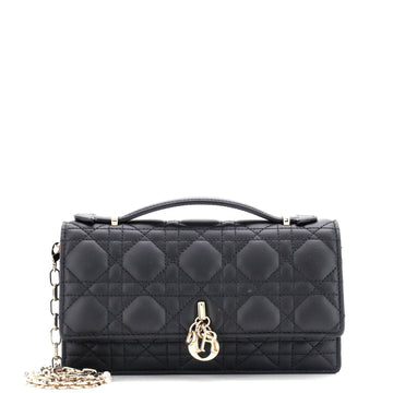Christian Dior My Dior Top Handle Flap Bag Cannage Quilt Lambskin Mini