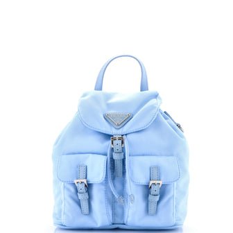 Prada Double Pocket Backpack Chain Shoulder Bag Re-Nylon Mini