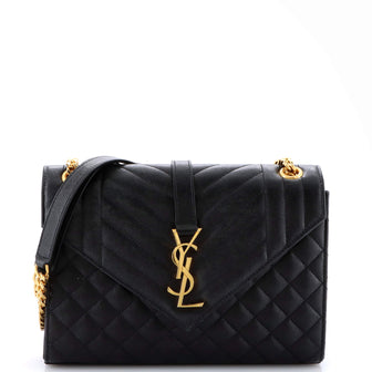 Saint Laurent Classic Monogram Envelope Satchel Mixed Matelasse Leather Medium