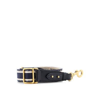 Christian Dior Logo Shoulder Strap Embroidered Canvas