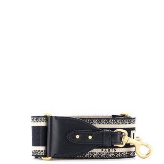 Christian Dior Logo Shoulder Strap Embroidered Canvas