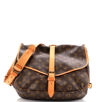 Louis Vuitton Saumur Handbag Monogram Canvas 35