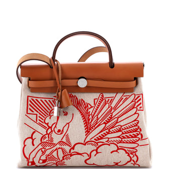 Hermes Herbag Zip Pegase Pop Toile and Leather 31