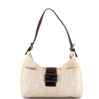 Fendi Vintage Pocket Shoulder Bag Zucca Canvas Medium