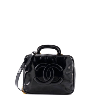 Chanel Vintage Timeless Zip Around Vanity Case Patent Small