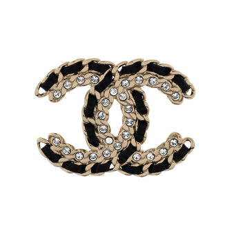 Chanel Vintage Allure Chain CC Brooch Metal with Lambskin and Crystal