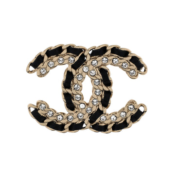 Chanel Vintage Allure Chain CC Brooch Metal with Lambskin and Crystal