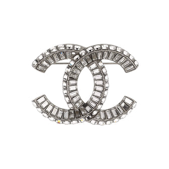 Chanel Baguette CC Brooch Metal with Crystals