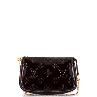 Louis Vuitton Pochette Accessoires Monogram Vernis with Monogram Canvas Mini