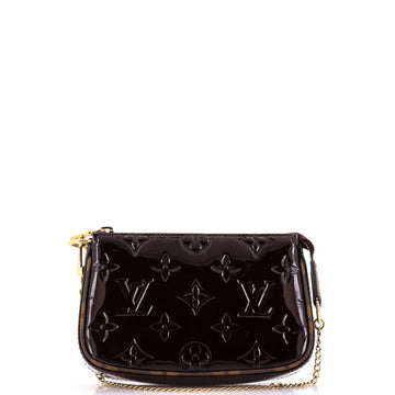 Louis Vuitton Pochette Accessoires Monogram Vernis with Monogram Canvas Mini
