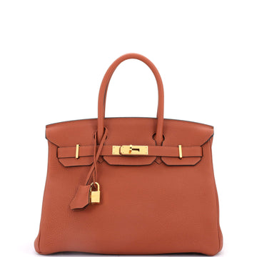 Hermes Birkin Handbag Brown Togo with Gold Hardware 30