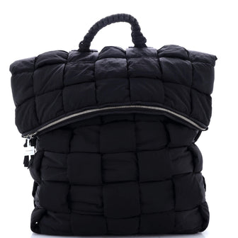 Bottega Veneta Fold-top Padded Backpack Intrecciato Nylon