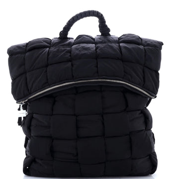 Bottega Veneta Fold-top Padded Backpack Intrecciato Nylon