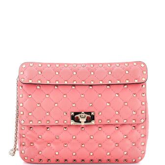 Valentino Garavani Rockstud Spike Flap Bag Quilted Leather Medium