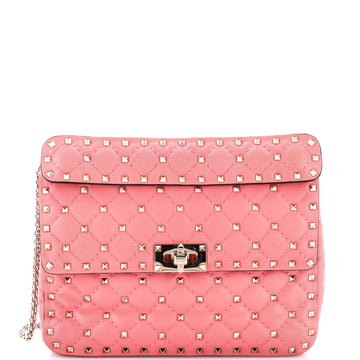 Valentino Garavani Rockstud Spike Flap Bag Quilted Leather Medium