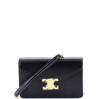 Celine Margo Triomphe Wallet on Chain Leather