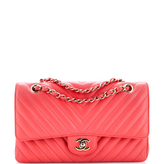 Chanel Classic Double Flap Bag Chevron Calfskin Medium