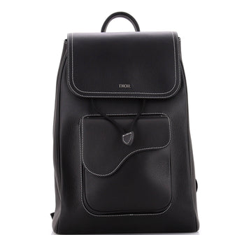 Christian Dior Saddle Single Pocket Backpack Leather Large