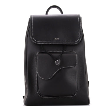 Christian Dior Saddle Single Pocket Backpack Leather Large
