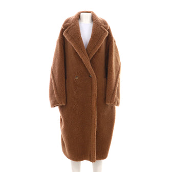 Max Mara Women's Teddy Bear Icon Coat Camel and Silk Blend