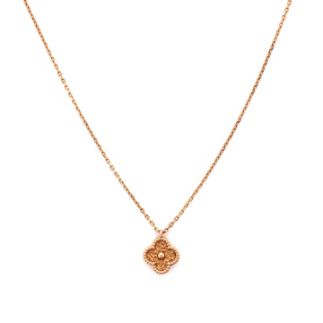 Van Cleef & Arpels Sweet Alhambra Pendant Necklace 18K Rose Gold