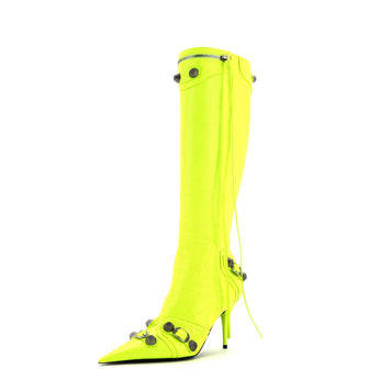 Balenciaga Women's Cagole Knee High Boots Studded Leather 90