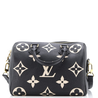 Louis Vuitton Speedy Bandouliere Bag Bicolor Monogram Empreinte Giant 25