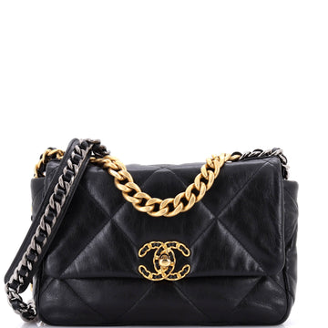Chanel 19 Flap Bag Quilted Shiny Crumpled Calfskin Medium