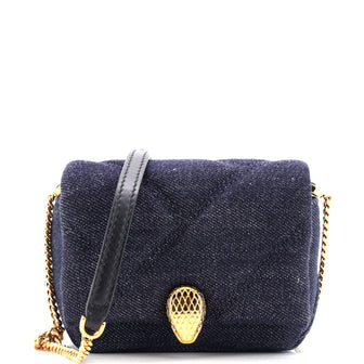 Bvlgari Serpenti Cabochon Shoulder Bag Diagonal Quilted Denim Micro