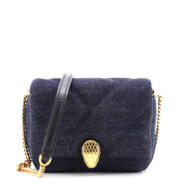 Bvlgari Serpenti Cabochon Shoulder Bag Diagonal Quilted Denim Micro
